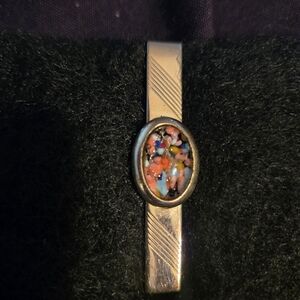 Estate Anson Gold Tone and Multicolor Mens Tie Clip